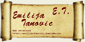 Emilija Tanović vizit kartica